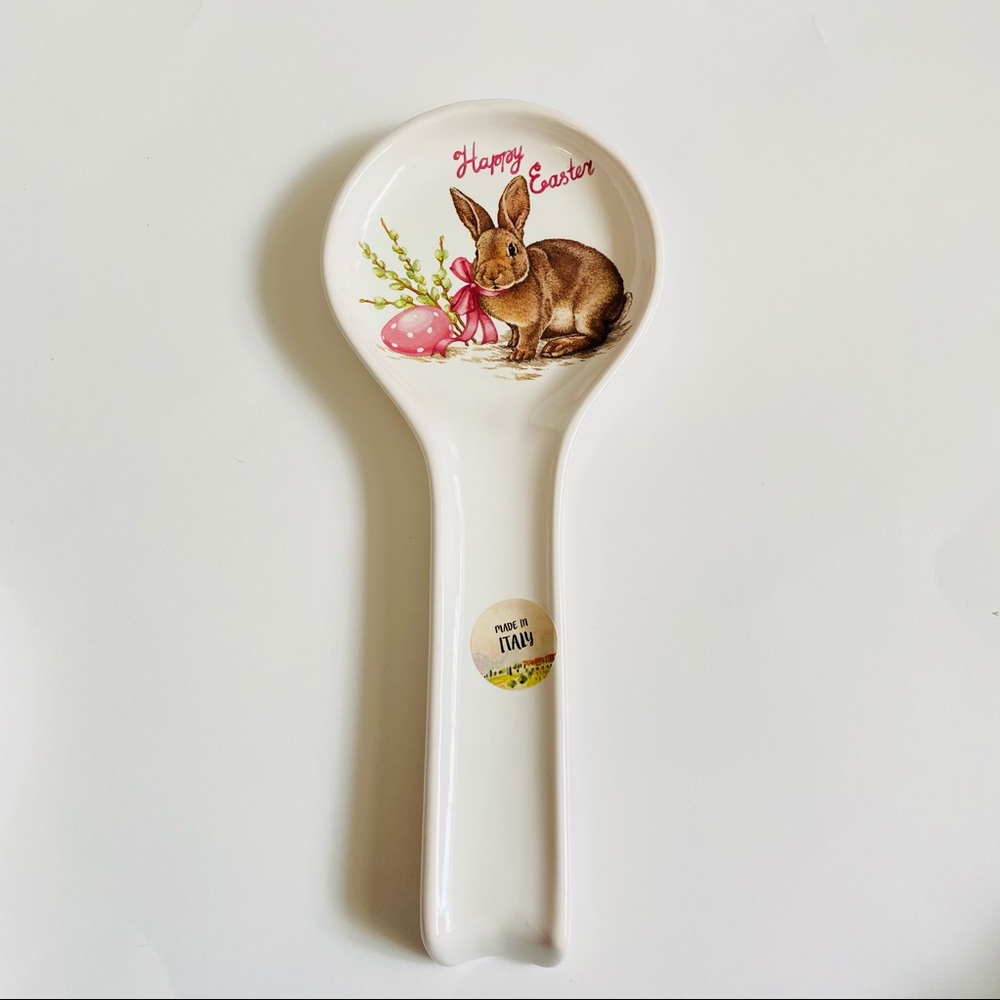 Happy Easter Brown Bunny Rabbit Egg Kitchen Spoon